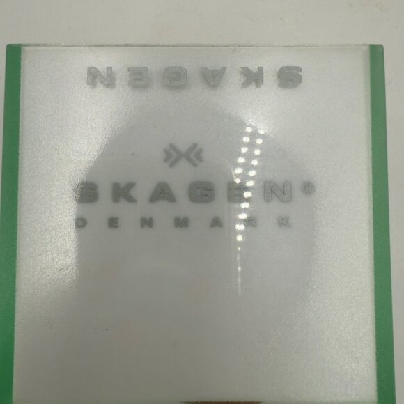 Skagen Denmark Quartz Womens Watch Pink Leather Band Silver Crystals 347SGL1 - Picture 7 of 16